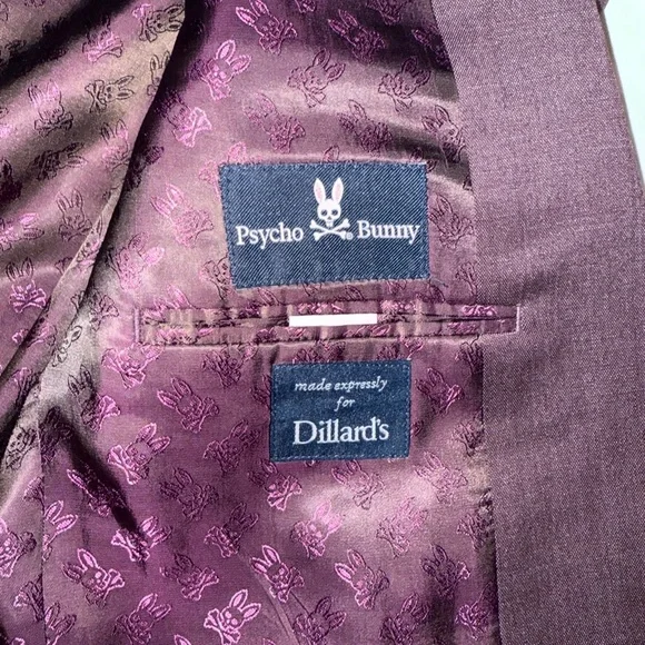 Men's Maroon/Burgundy Psycho Bunny Blazer/Coat - Picture 5 of 7